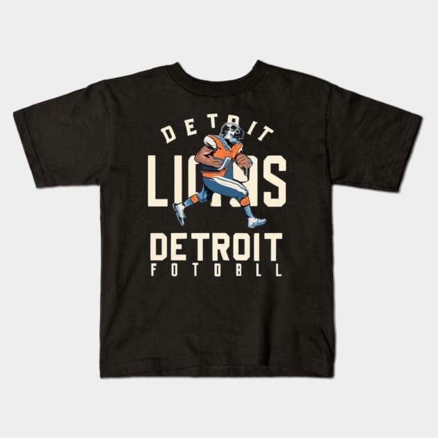 Detroit lions football vector design Kids T-Shirt by Nasromaystro